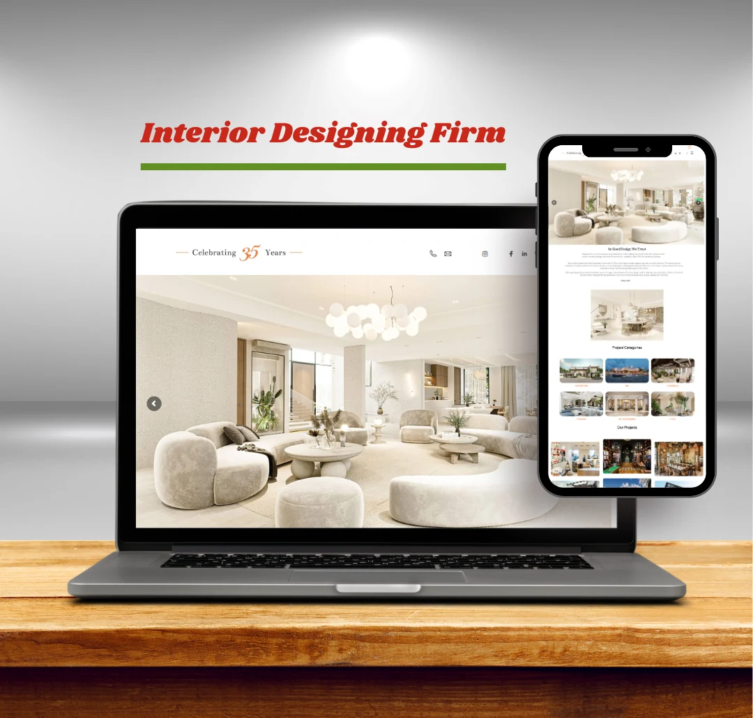 Designsmith website shown on a laptop mockup