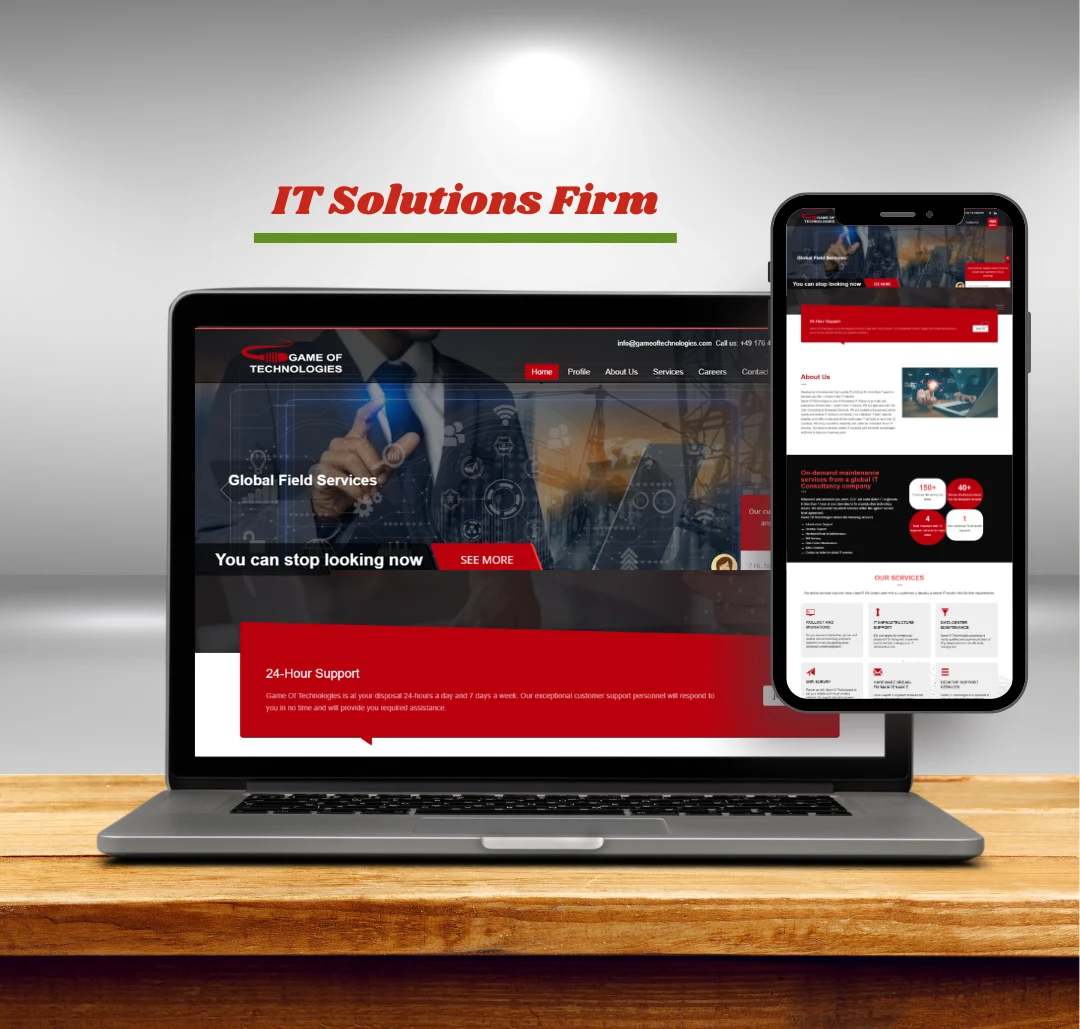 Game of Technologies website shown on a laptop mockup