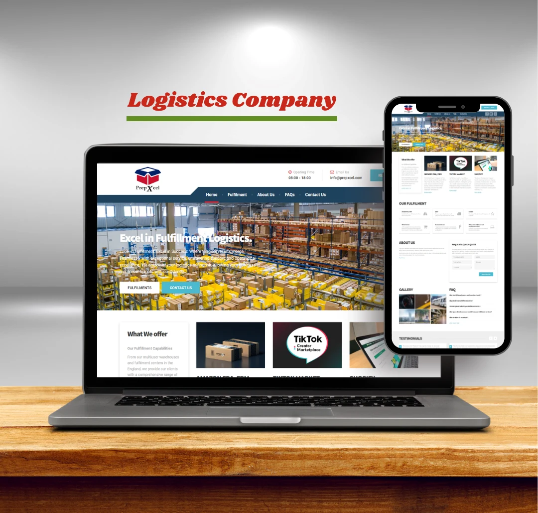 PrepXcel website shown on a laptop mockup