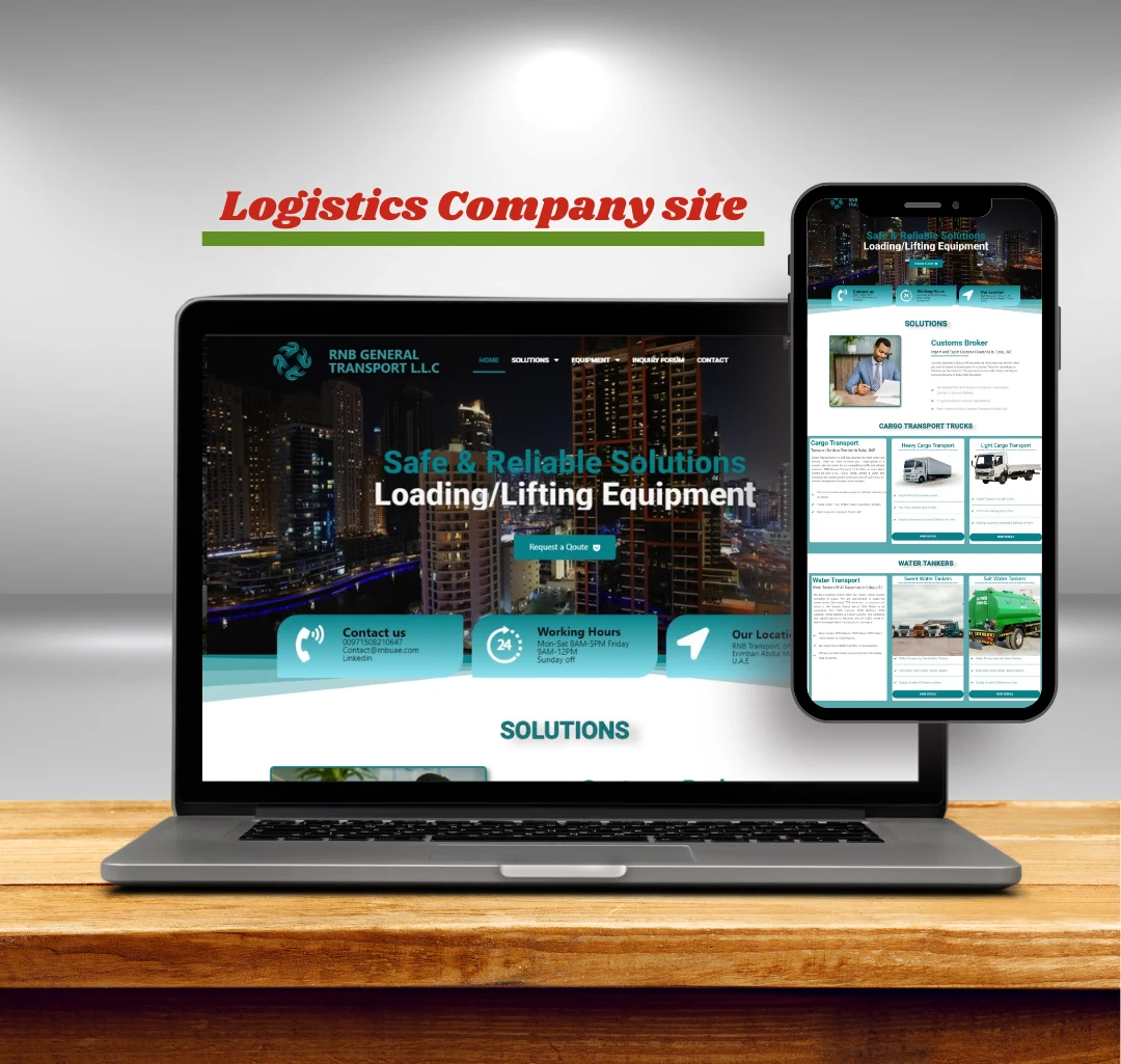 RNB UAE website shown on laptop and phone mockups