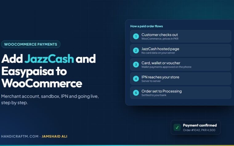 Share card for adding JazzCash and Easypaisa payments to a WooCommerce store